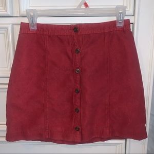 Button Front Suede Skirt from Hollister